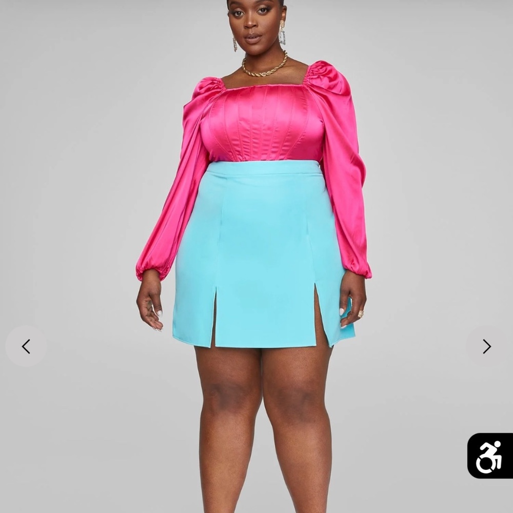 FTF A-line blue skirt NWT